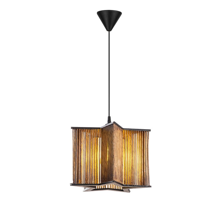 Opviq Star Cage Lámpara de Araña de Madera en Color Antigüedad
